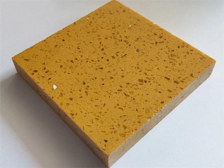 Sparkling yellow quartz stone slab (2)